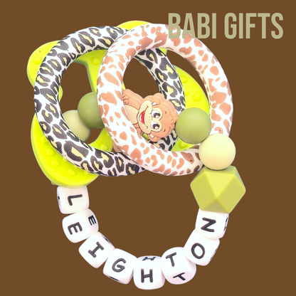 Jungle Monkey Premium Dummy Clip & Teether – Safari Gift