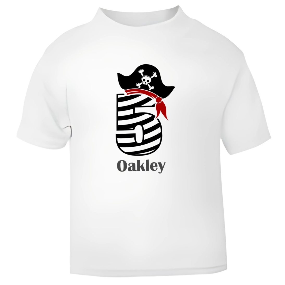 Pirate Birthday T-Shirt – Personalised Name & Age Tee