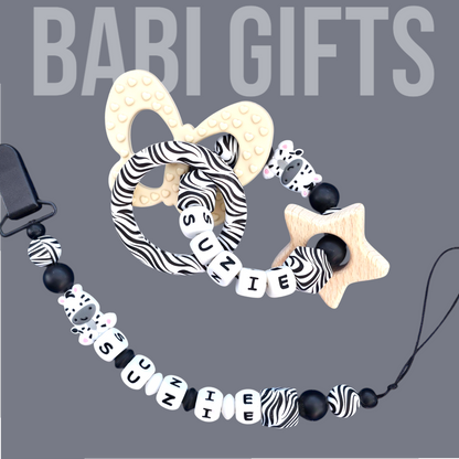 Zebra Dummy Clip – Premium Personalised Safari Set