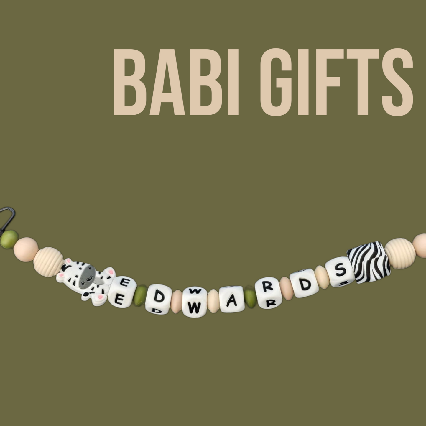 Zebra Safari Dummy Clip – Sage Green Premium Set
